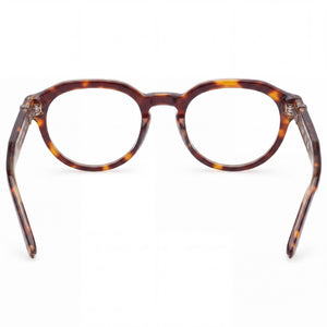 Guess GU5008350052 Round Eyeglasses Unisex — side view, Havana Polycarbonate temples