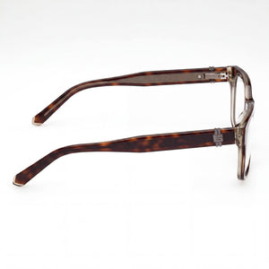 Guess GU50084 Square Eyeglasses Women — side view, Havana Plastic temples