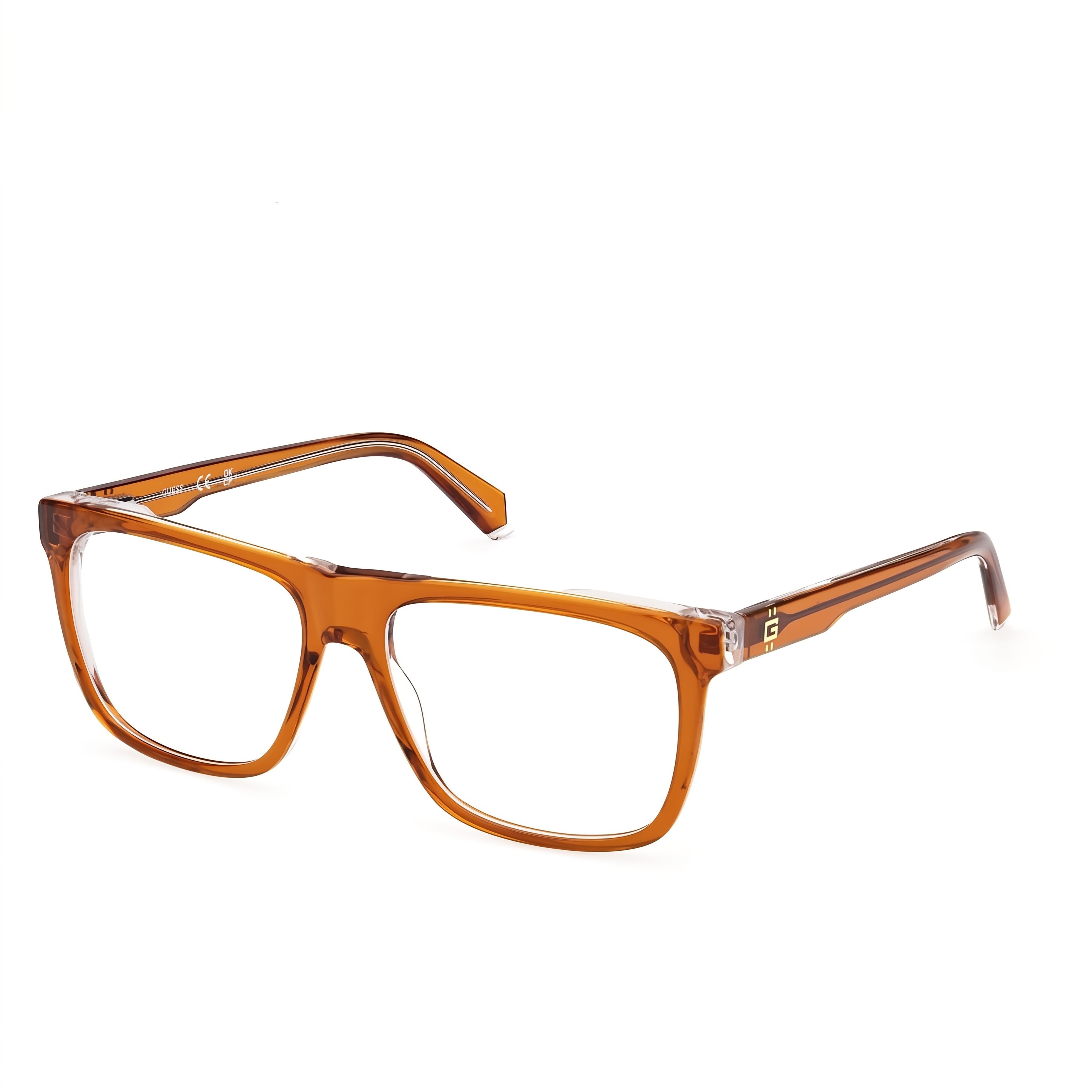 Guess GU50089 Orange Square Eyeglasses for Women, 56mm, Photo 1