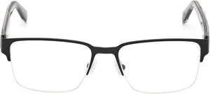 Guess GU50095 Rectangle Eyeglasses Men — side view, Black Stainless Steel temples