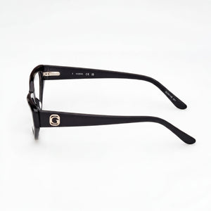 GUESS Gu50113 Rectangle Eyeglasses Women — side view, Black Plastic temples