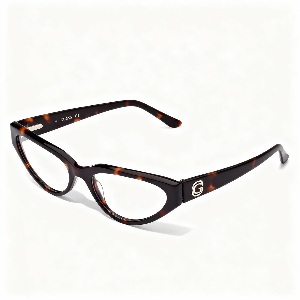 Guess Gu50113 Havana Rectangle Eyeglasses for Women, Plastic frame