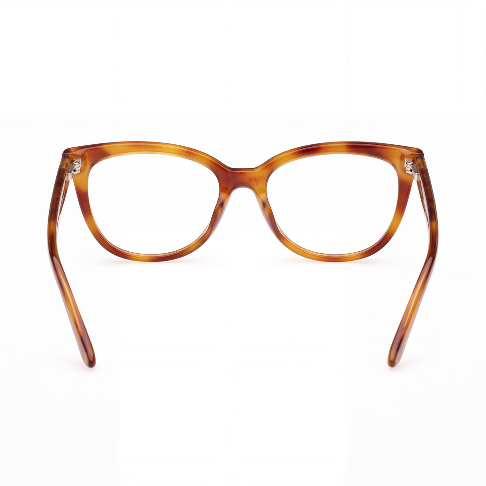 Guess Gu50114 Cat Eye Eyeglasses Women — side view, Blonde Havana Plastic temples