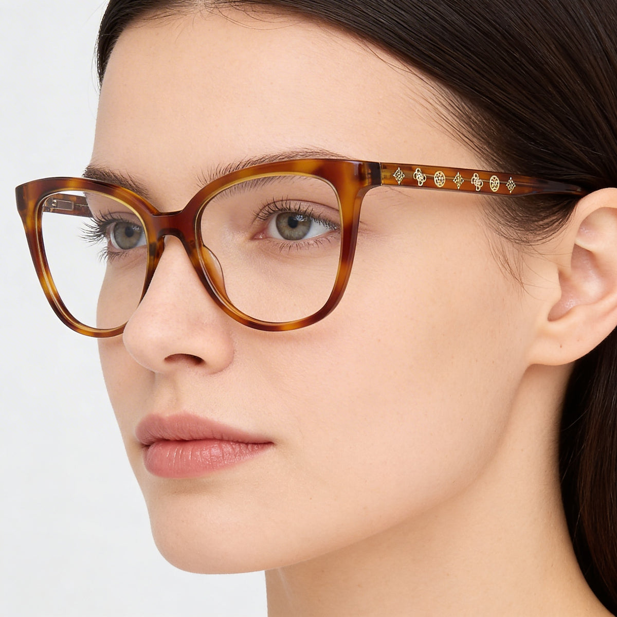 Guess GU50114 Gafas Cuadradas Havana Rubia para Mujer, Plástico 51mm, Photo 4