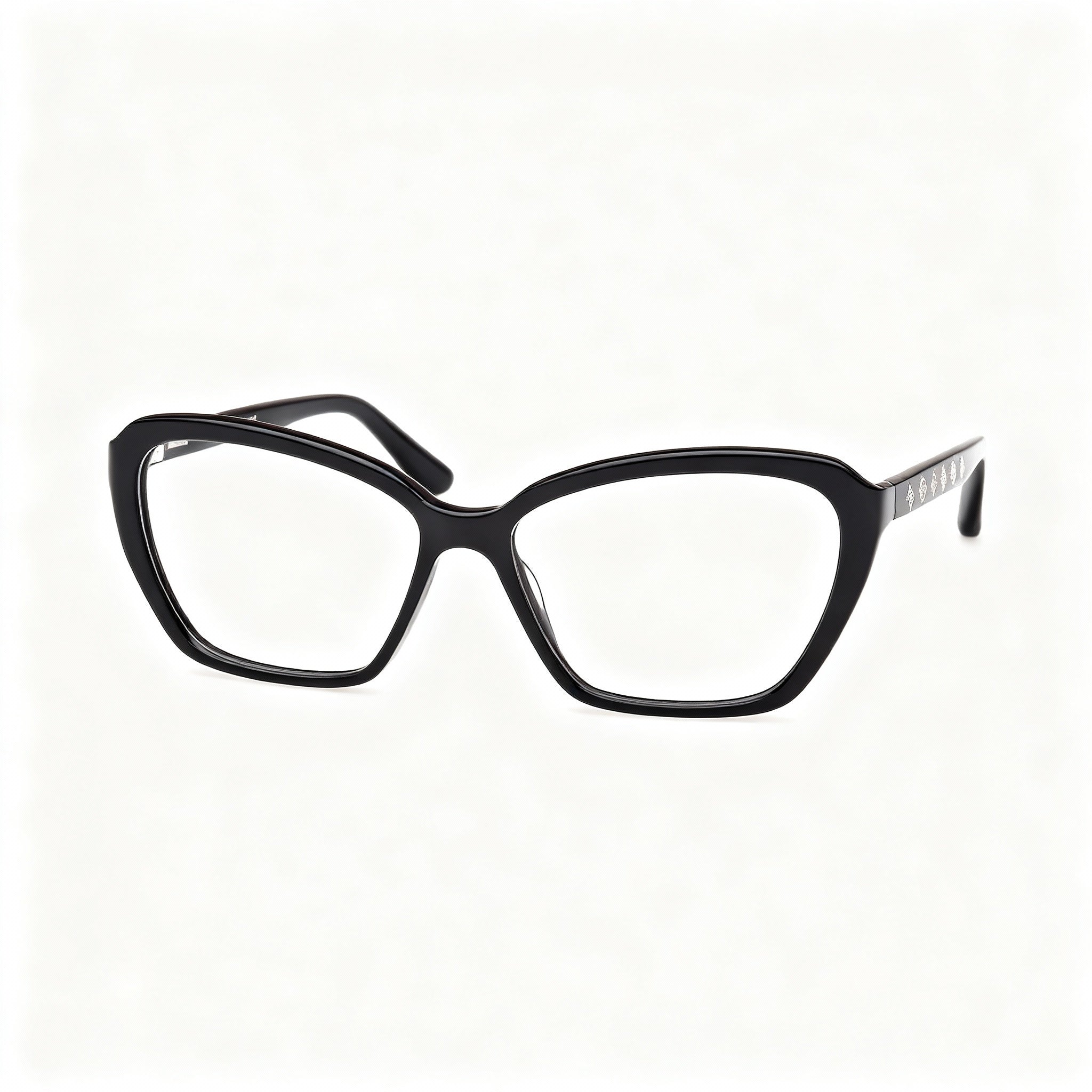 Guess GU50115 Shiny Black Rectangle Eyeglasses for Women, Plastic 54mm, Photo 3