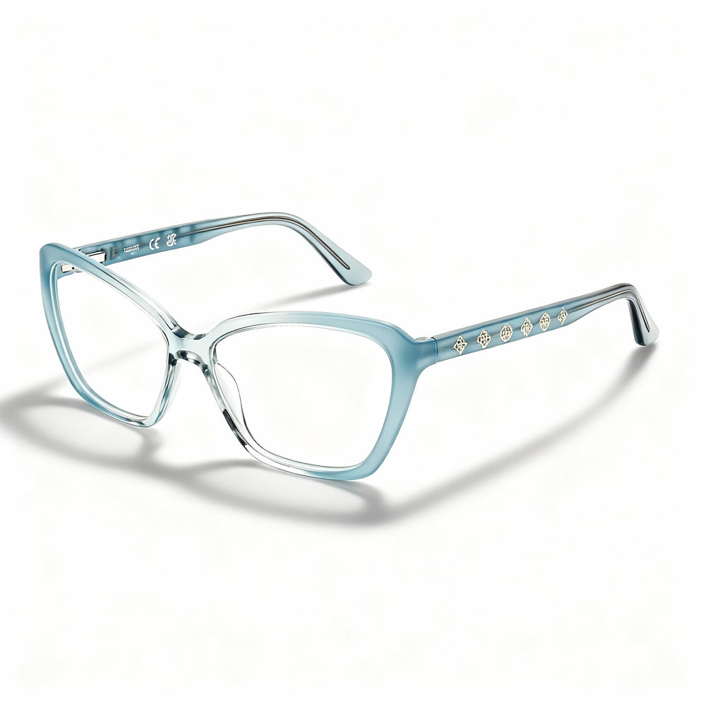 Guess GU50115 Turquoise Gradient Rectangle Eyeglasses for Women, Plastic frame