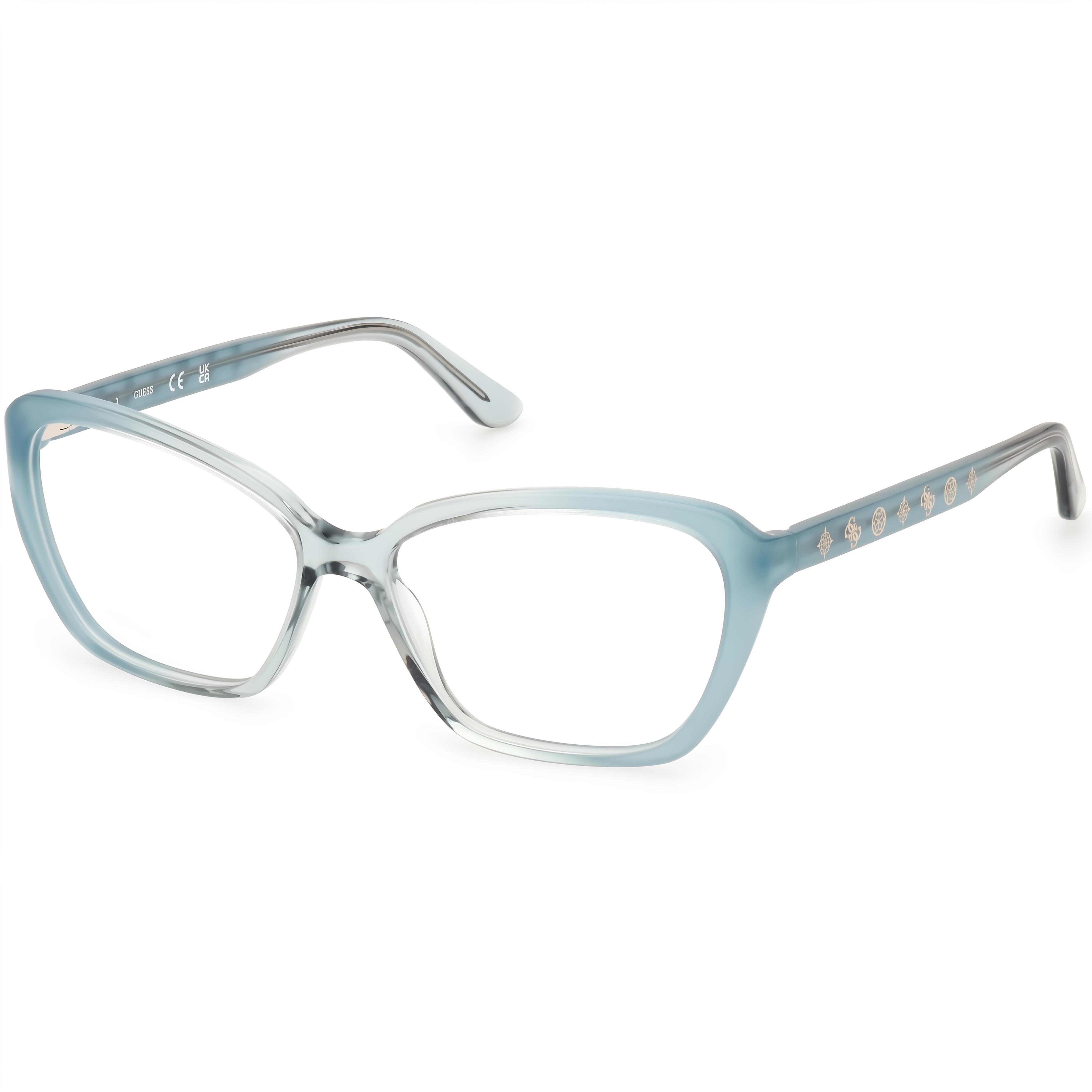 Guess GU50115 Turquoise Gradient Rectangle Eyeglasses for Women, Photo 1