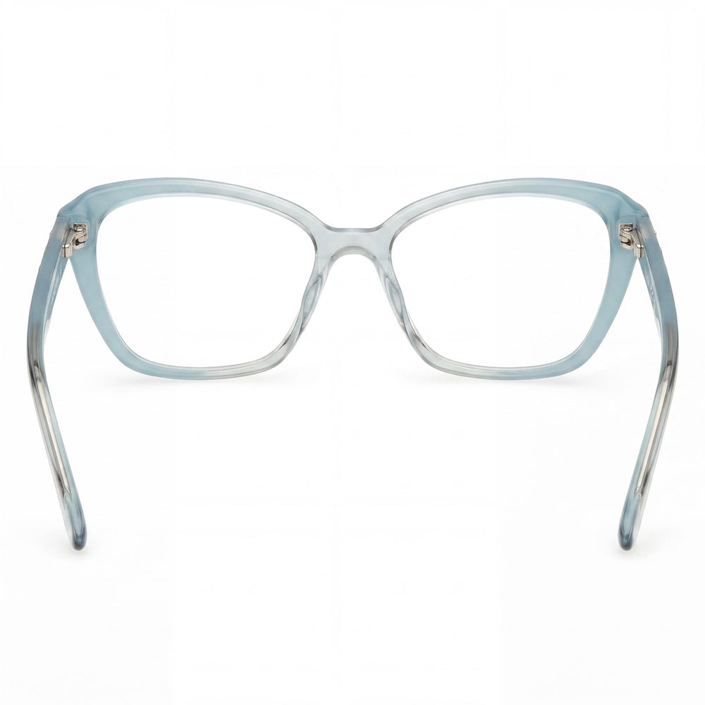 Guess GU50115 Rectangle Eyeglasses Women — side view, Turquoise Gradient Plastic temples