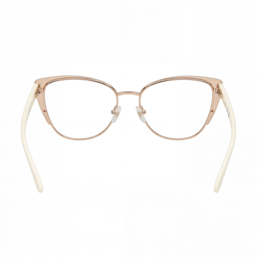 Guess GU50115 GU50121 Cat Eye Eyeglasses Women — side view, Matte White Metal temples