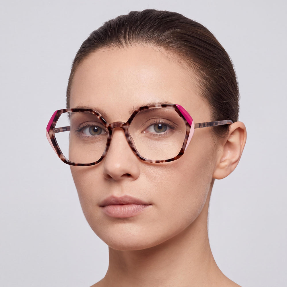 Guess GU50115/GU50132 Square Eyeglasses Women — side view, Black Composite temples