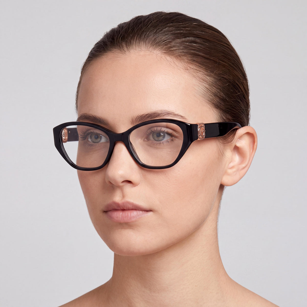 Guess Gu50119 Shiny Black Oval Eyeglasses for Women, 51mm, Photo 5