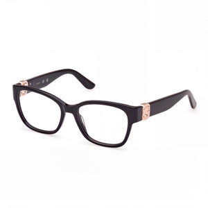 Guess Gu50120 Shiny Black Square Eyeglasses for Women, Plastic frame
