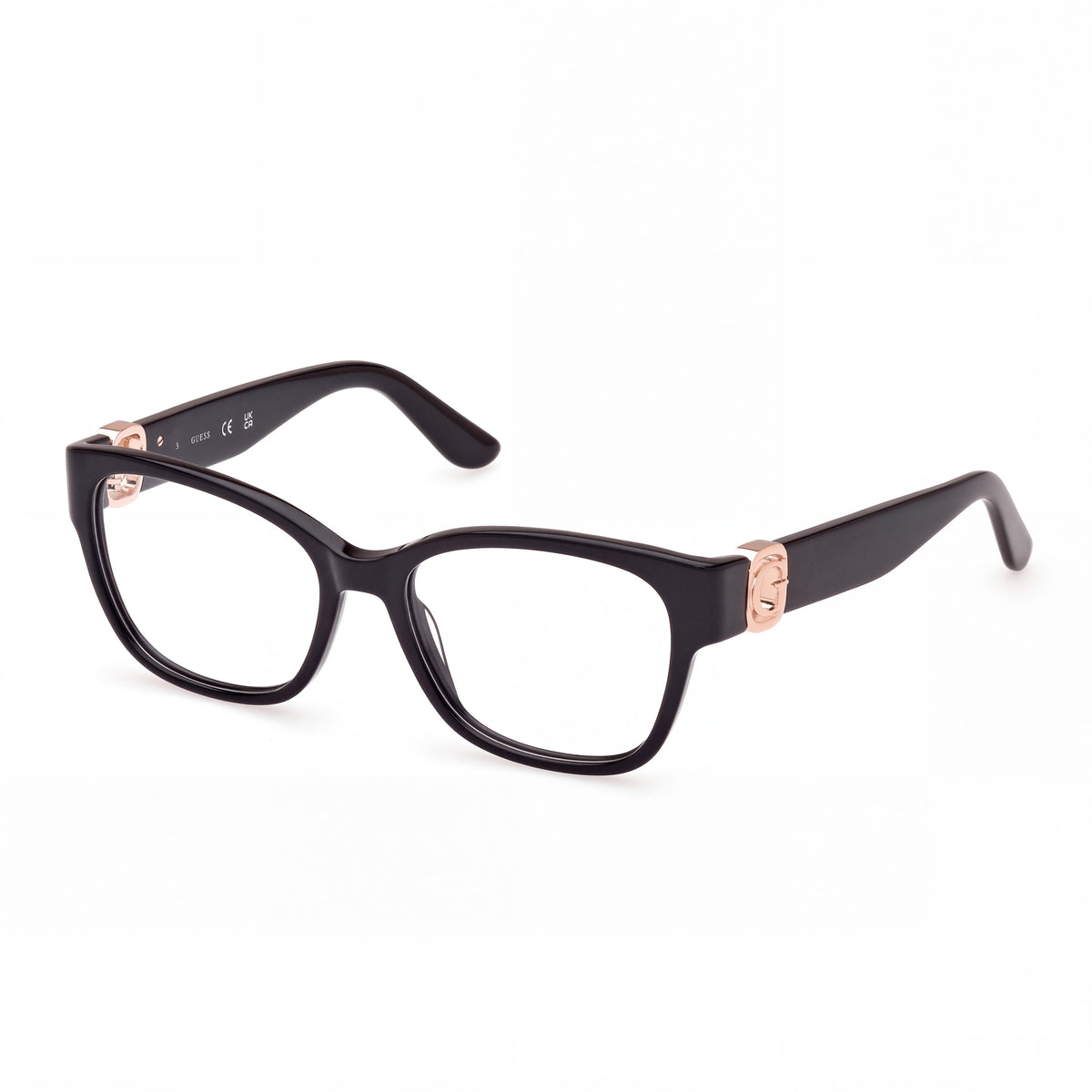 Gafas graduadas Guess Gu50120 cuadradas de color negro brillante para mujer, 52 mm, Photo 1