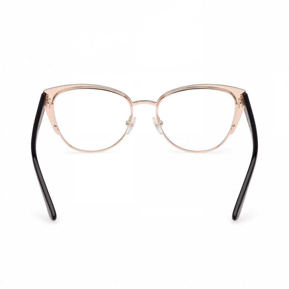 Guess Gu50121 Cat Eye Eyeglasses Women — side view, Black Metal temples