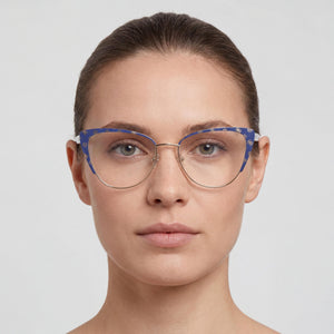 Guess Gu50121 Cat Eye Eyeglasses for Women — interior view, Polycarbonate demo lenses