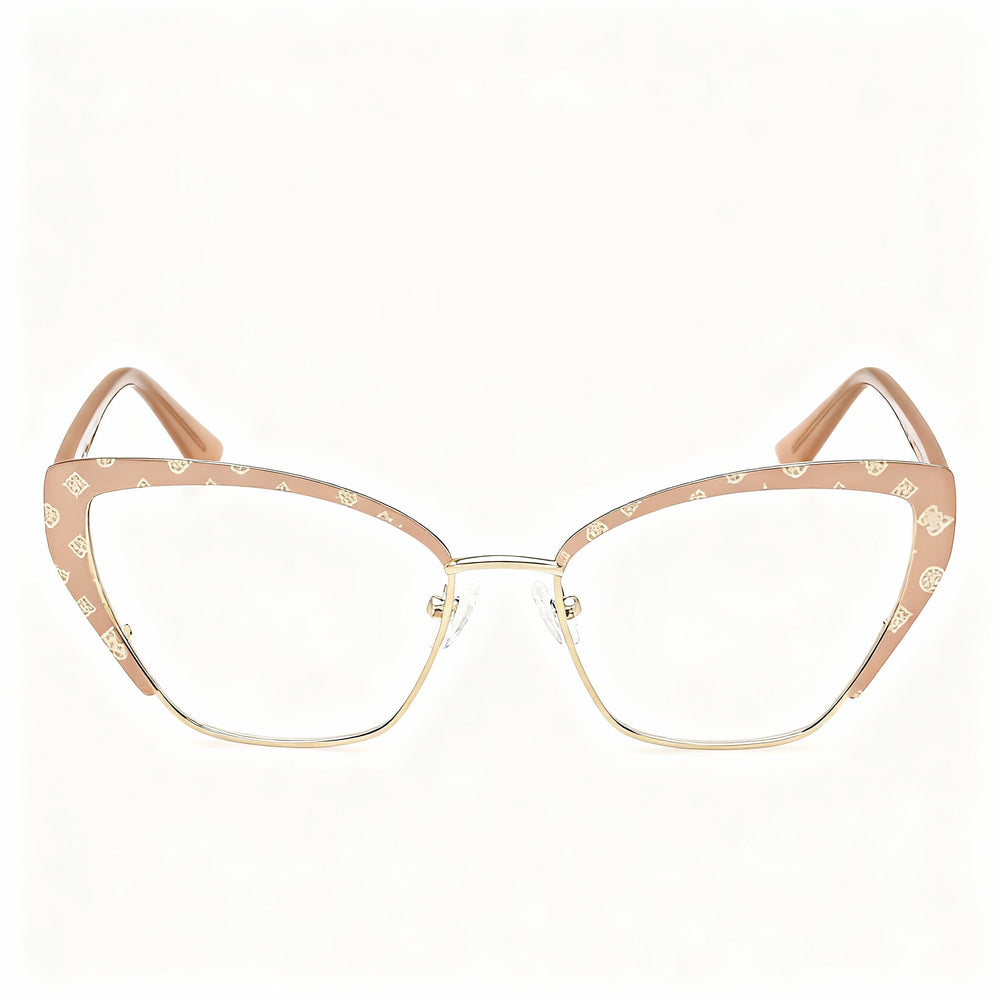Guess GU50122 Rectangle Eyeglasses for Women — front view, Metal