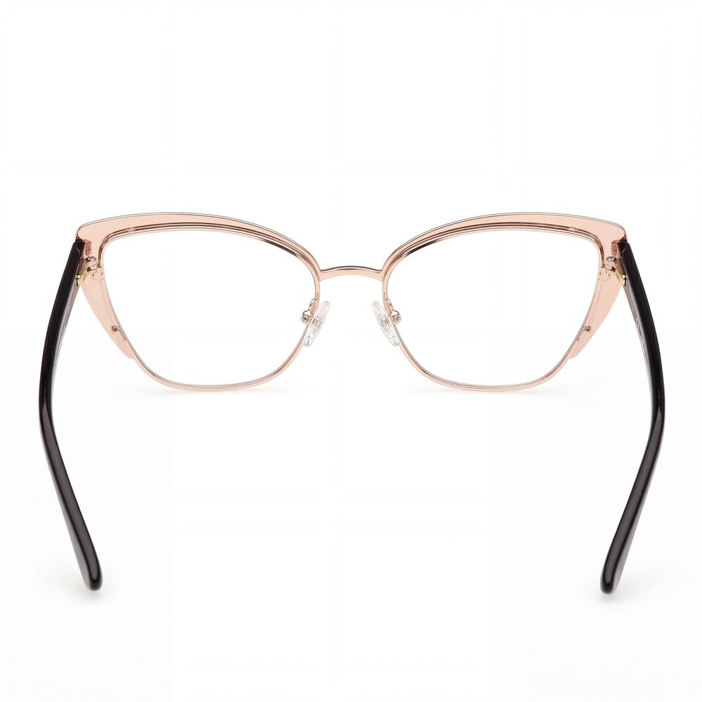 Guess GU50122 Cat Eye Eyeglasses Women — side view, Black Metal temples