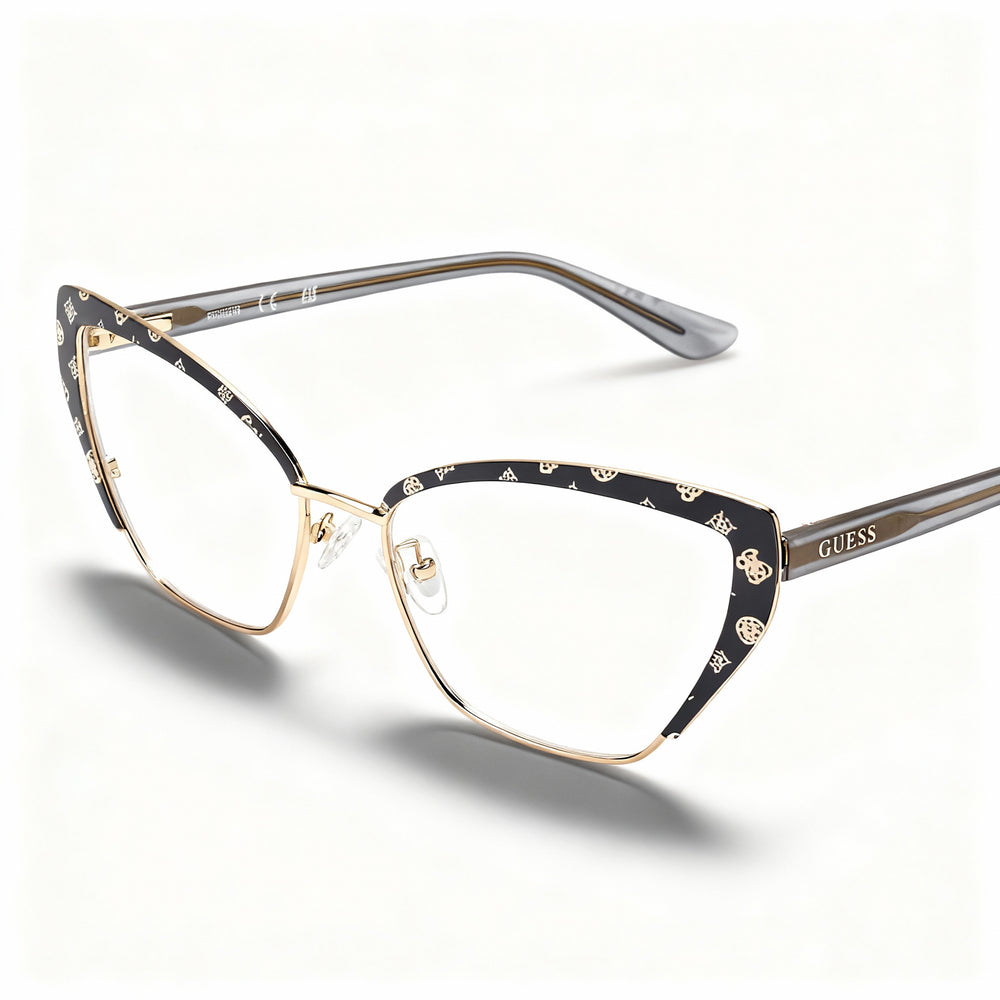 Guess GU50122 Matte Grey Square Eyeglasses for Women, Metal frame