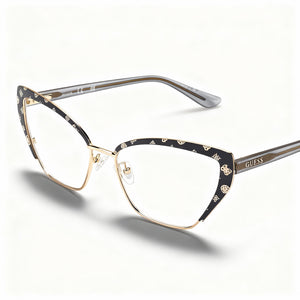 Guess GU50122 Matte Grey Square Eyeglasses for Women, Metal frame