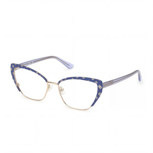 Guess GU50122 Matte Blue Cat Eye Eyeglasses for Women, Metal frame