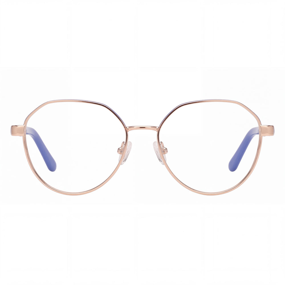 Guess GU50124 Round Eyeglasses for Women — front view, Metal