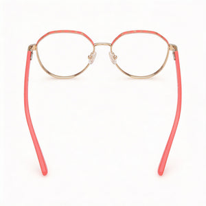 Guess GU50124 Round Eyeglasses for Women — interior view, Polycarbonate demo lenses