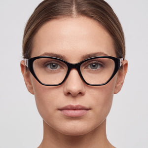 Guess Gu50162 Cat Eye Eyeglasses for Women — interior view, Polycarbonate demo lenses