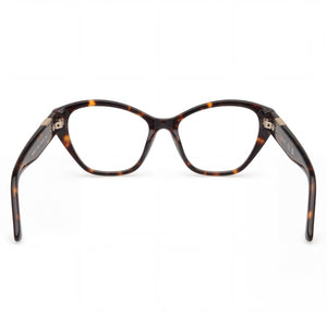 Guess Gu50162 Rectangle Eyeglasses Women — side view, Dark Havana Blue temples