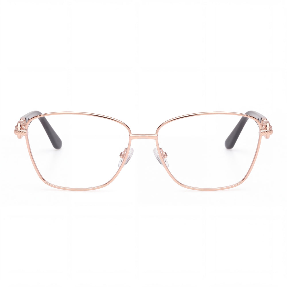 Guess GU50179 Rectangle Eyeglasses for Women — front view, Metal