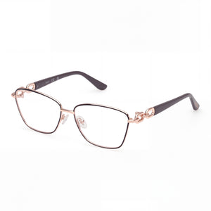 Guess Gu50179 Gold Rectangle Eyeglasses for Women, Metal frame