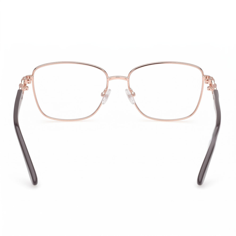 Guess Gu50179 Rectangle Eyeglasses Women — side view, Gold Metal temples