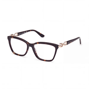 Guess GU50181 Dark Havana Rectangle Eyeglasses for Women, Plastic frame