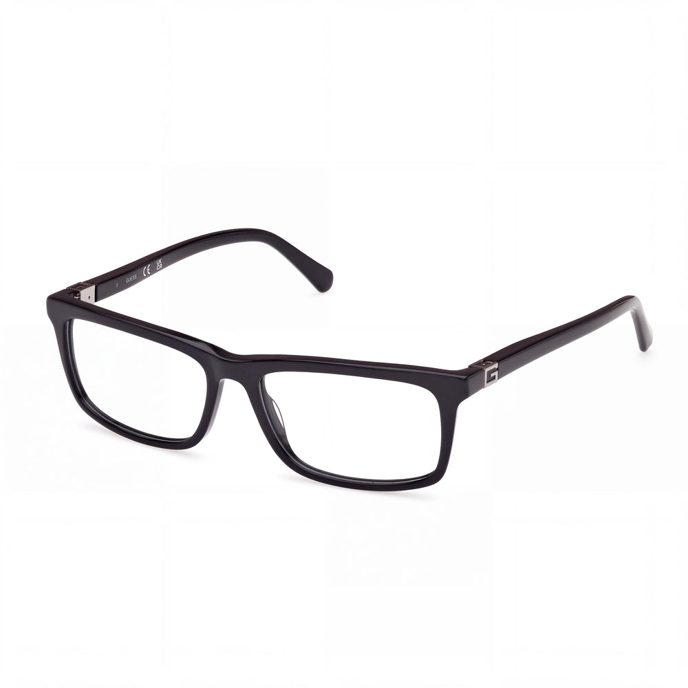 Guess Gu50190 Shiny Black Rectangle Eyeglasses for Unisex, Plastic frame