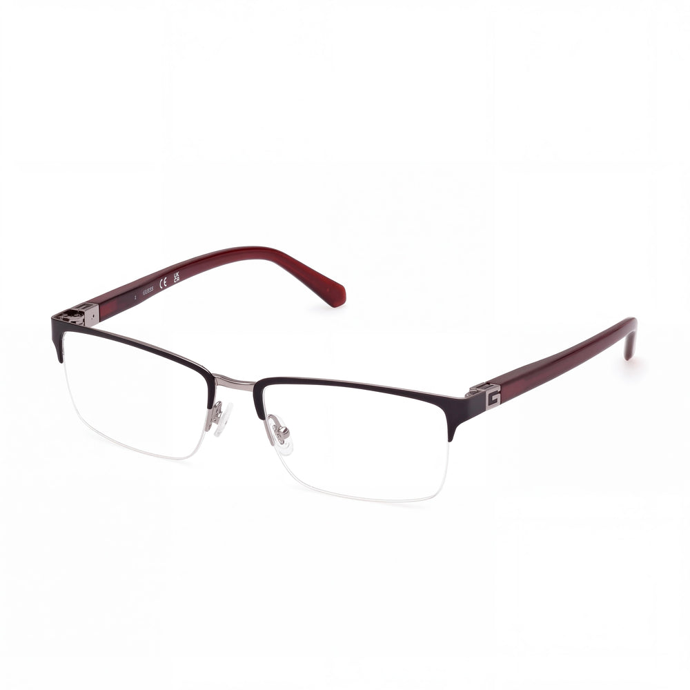 Guess Gu50191 Black Rectangle Eyeglasses Unisex, Metal frame