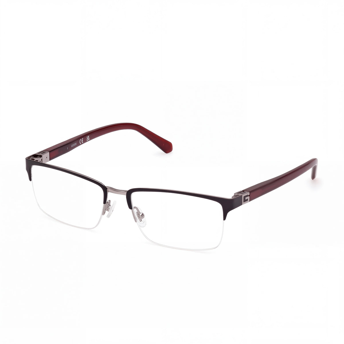 Guess Gu50191 Matte Black Shiny Bordeaux Eyeglasses Unisex, 58mm, Photo 1