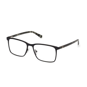 Guess GU50193 Black Rectangle Eyeglasses for Men, Stainless Steel frame