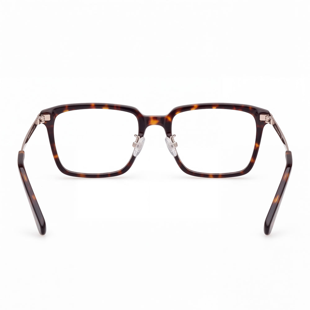 Guess Gu50206-d Rectangle Eyeglasses Unisex — side view, Havana Black temples