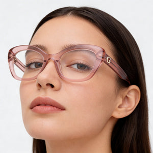 Guess Gu50225 Rectangle Eyeglasses for Women — interior view, Polycarbonate demo lenses