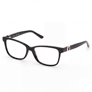 Guess Gu50227 Shiny Black Rectangle Eyeglasses for Women, Plastic frame