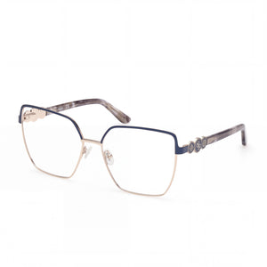 Guess Gu50229 Matte Light Blue Grey Havana Rectangle Eyeglasses for Women, Metal frame