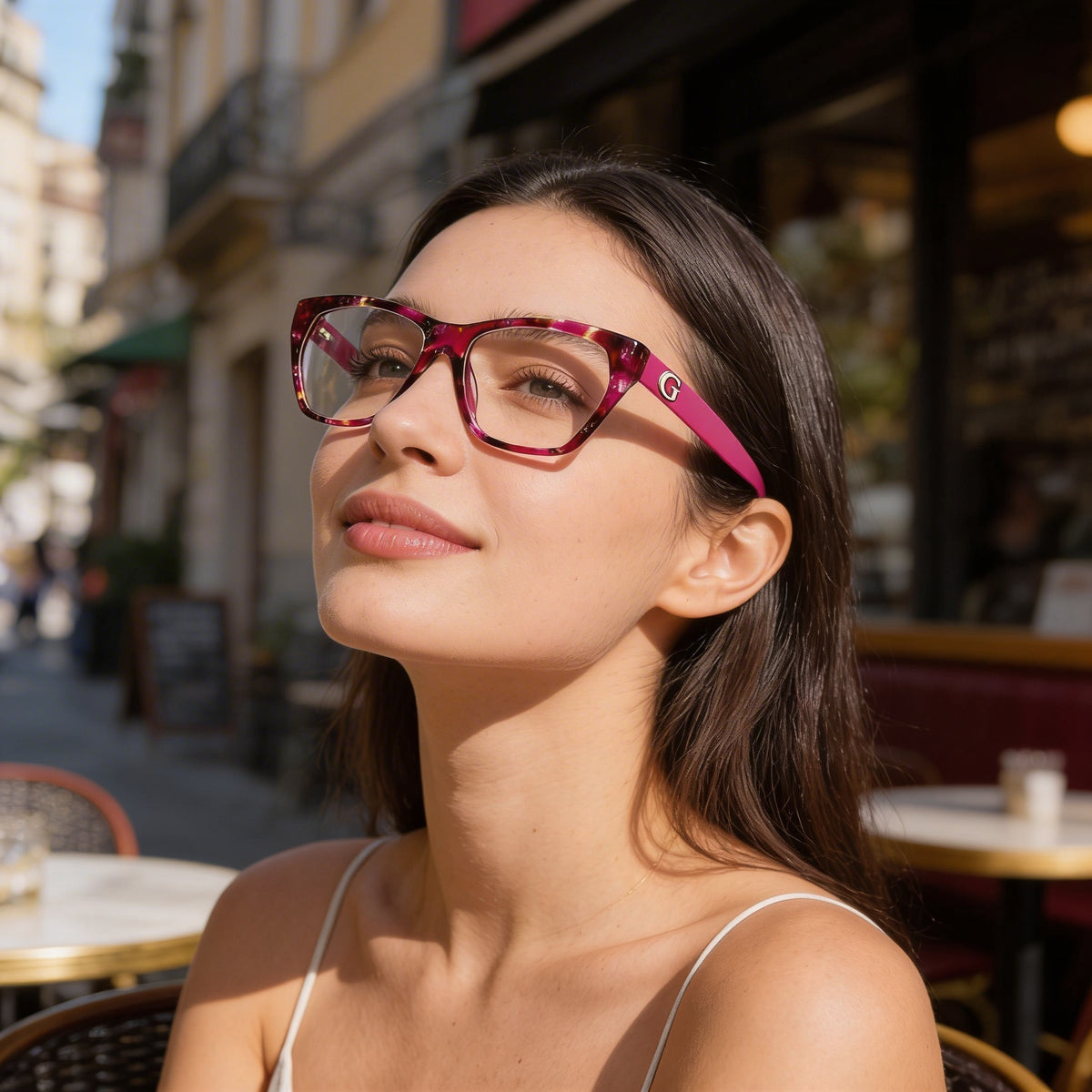 Guess Gu50234 Havana Rectangle Eyeglasses for Women, Plastic 54mm, Photo 5