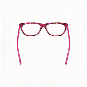 Guess Gu50234 Rectangle Eyeglasses Women — side view, Havana Plastic temples
