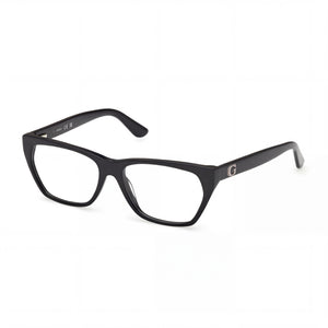 Guess Gu50234 Shiny Black Rectangle Eyeglasses for Women, Plastic frame