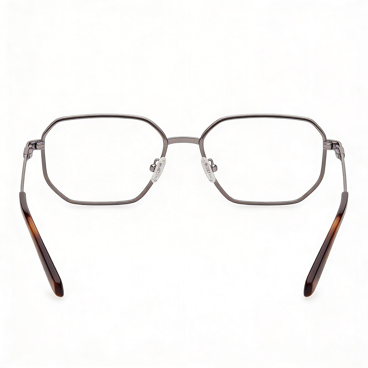GUESS Gu50240 Gafas de hombre con montura metálica y lentes transparentes, gris plomo brillante satinado 56-17-145, Photo 3