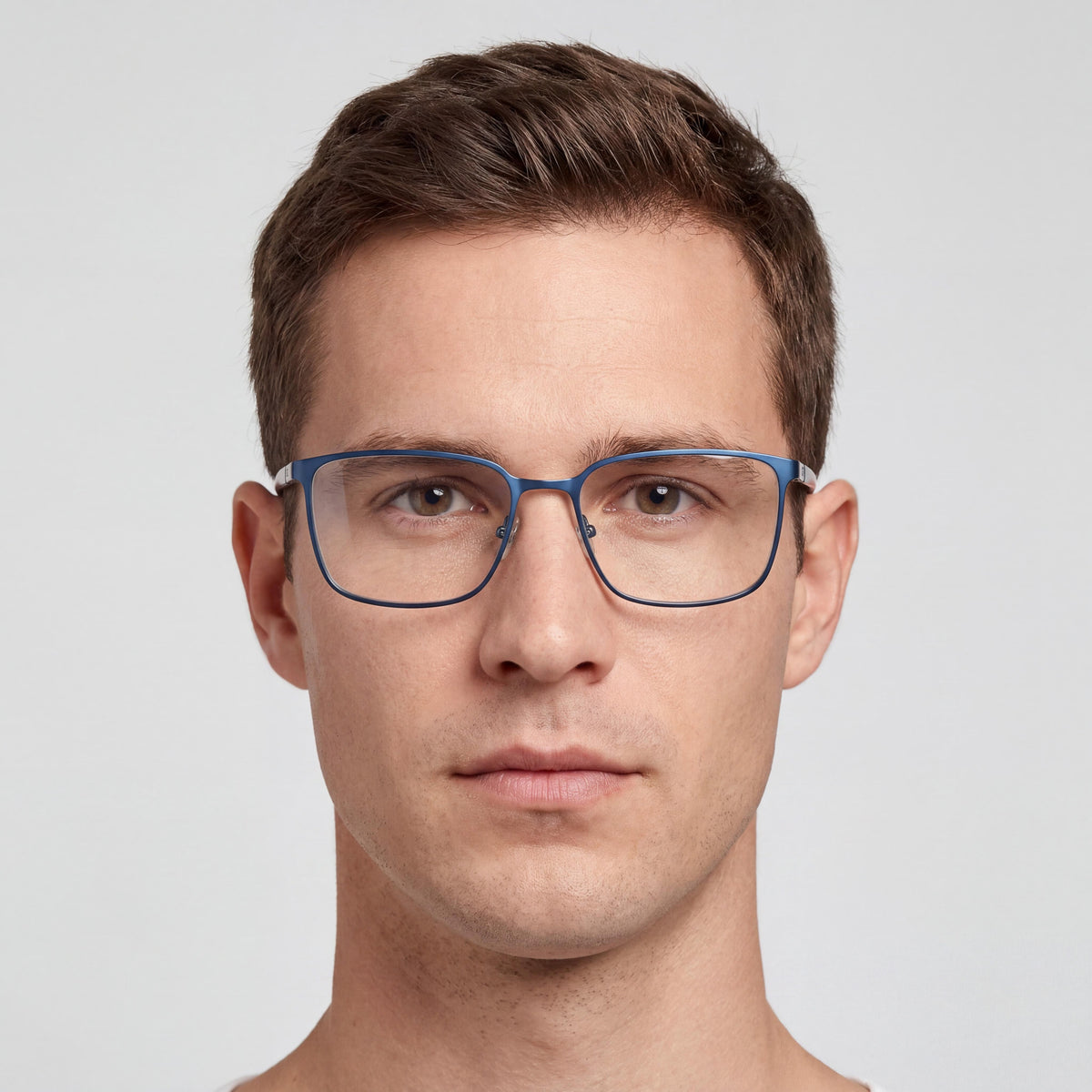 Guess Gu50243 Blue Rectangle Eyeglasses for Men, 56mm, Photo 4