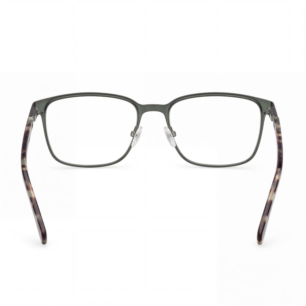 Guess Gu50243 Rectangle Eyeglasses Men — side view, Green Metal temples