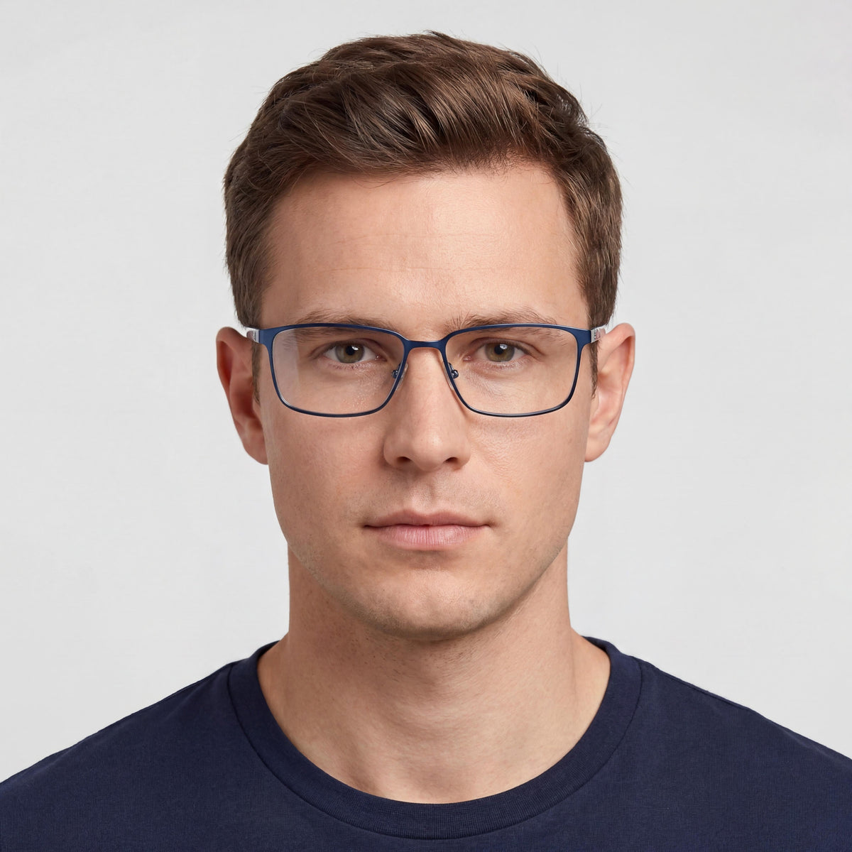 Guess Gu50244 Blue Rectangle Eyeglasses for Men, Metal 55mm, Photo 4