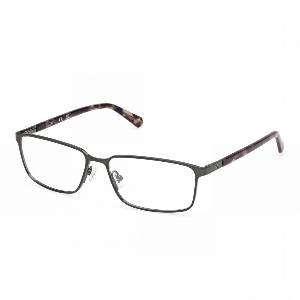 Guess Gu50244 Green Rectangle Eyeglasses for Men, Metal frame