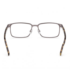 Guess Gu50244 Rectangle Eyeglasses Unisex — side view, Havana Metal temples