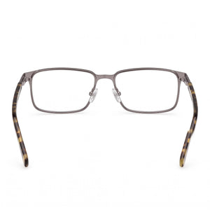 Guess Gu50244 Rectangle Eyeglasses Unisex — side view, Silver Metal temples